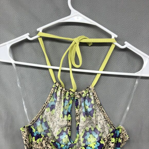 New Without Tags Rue 21 Yellow Tan Purple Halter Knee Length Dress Size M Women - Picture 5 of 13